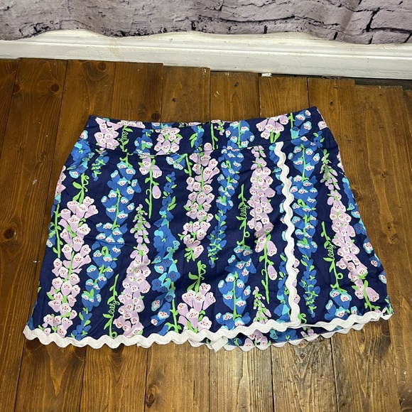 Lilly Pulitzer Dresses & Skirts - Lilly Pulitzer size 8 Jarvey Skort in blue foxglove floral print - ALTERED
